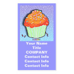 Peach Frosted CUPCAKE BUSINESS CARDS in Blue