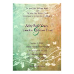 Peach Green Grunge Wedding Invitation