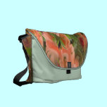 Peach Pink and Green Garden Abstract Bag messenger bags
