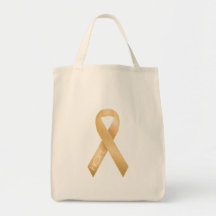 Peach Ribbon Canvas Bags