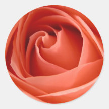 Peach Rose Envelope Seal Stickers