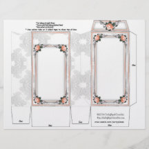 Peach Roses Wedding Pinch Box Party Favours Full Color Flyer