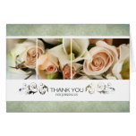 Peach Roses Wedding Thank You Cards