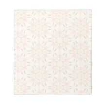 Peachy Abstract Stars Quilt Floral Repeat Pattern Memo Note Pad