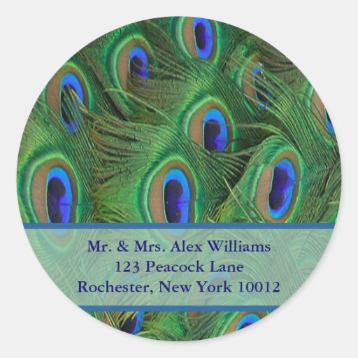 Peacock Address or Save the Date Label Sticker