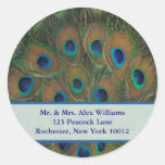 Peacock Address or Save the Date Label Round Stickers