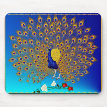 Peacock and Roses Mousepad