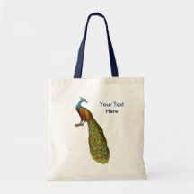 Peacock Art Customisable Animal Tote Bag