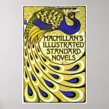 Peacock  Art Nouveau Poster Print - Vintage