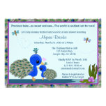 PEACOCK Baby Shower invitation girl boy mummy PBM invitations