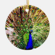 Peacock Beautiful Green Bird Animal Royal Luxury S Christmas Tree Ornaments