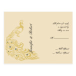 Peacock Elegance Art Deco RSVP Postcard