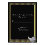 Peacock Elegance in Black, Gold, and White Custom Invitations
