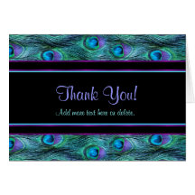 Peacock Feather Drama - Thank You Cards