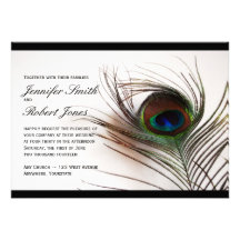Peacock Feather Glamour Wedding Invitation