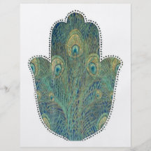 Peacock Feather Hamsa Flyer Design