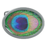 Peacock Feather Photo Belt Buckle belt buckles