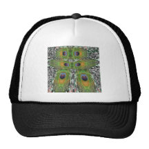 Peacock Feather Show Mesh Hat