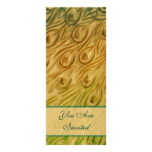 Peacock Feather Swirls Wedding Invitation