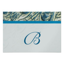 Peacock Feather Swirls Wedding RSVP Custom Announcements