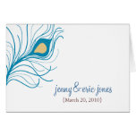 Peacock Feather Thank You Wedding Card