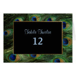 Peacock Feather Wedding - Table Seating Number Greeting Cards
