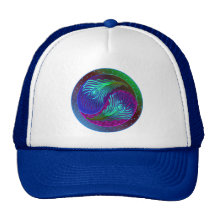 Peacock Feather Yin Yang 5 Trucker Hat