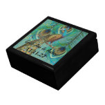Peacock Feathers Damask Wedding Anniversary Gift Boxes