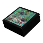 Peacock Feathers Damask Wedding Anniversary Jewelry Boxes