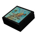 Peacock Feathers Damask Wedding Anniversary Gift Box