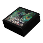 Peacock Feathers Damask Wedding Anniversary Jewelry Boxes