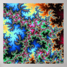 Peacock Feathers - Fractal Design Poster