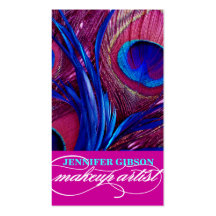Peacock Feathers | Make-Up Artist Business Cards