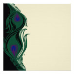 Peacock Feathers Square Invitation