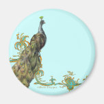 Peacock & Gold Filigree Refrigerator Magnets