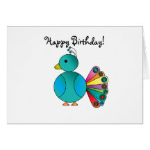 Peacock in blue card