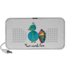 Peacock in blue mp3 speakers