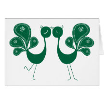 Peacock Love Forest Greeting Card
