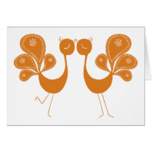 Peacock Love Marigold Greeting Card