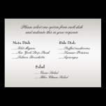Peacock Menu Options Insert business cards