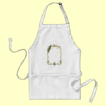Peacock n Gold Frame Apron aprons