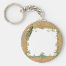 Peacock n Paisley Ornate Art Keychain