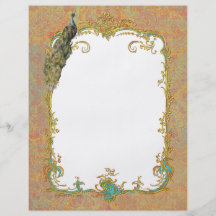 Peacock n Paisley Ornate Art Print Cards Full Colour Flyer