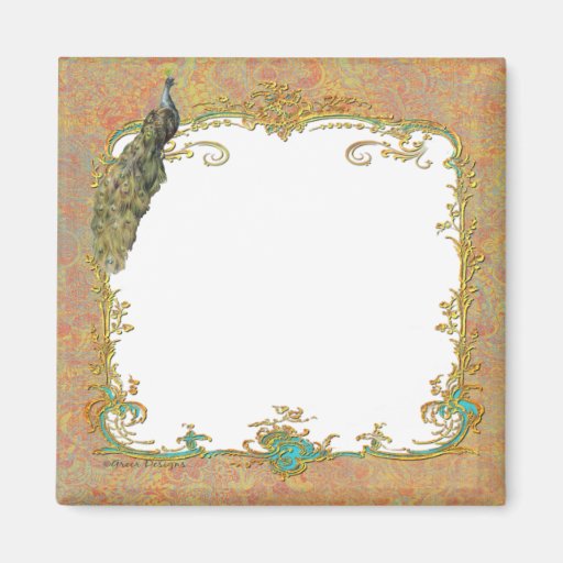 Peacock n Paisley Ornate "Save the Date" Magnet
