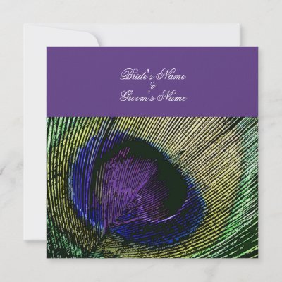 Peacock n purple wedding theme Create your own Custom Invite by mensgifts