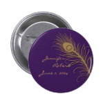 Peacock Plume in Gold and Plum Pin
