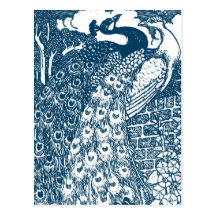 Peacock Save the Date Postcards