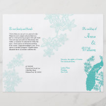Peacock Wedding Program Flyer