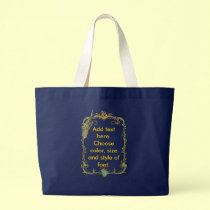 Peacock with Gold Frame Ornate Art Print Bag bags