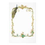 Peacock with Gold Frame Ornate Stationery